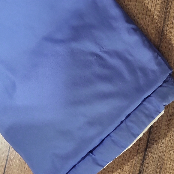 LANDS' END Ivory Blue Reversible Nylon & Down Puffer Coat with Detachable Hood - Picture 11 of 15